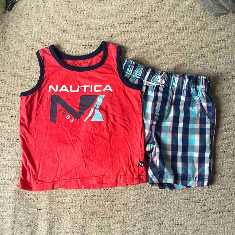 Nautica toddlers tank and matching shorts outfit 24m